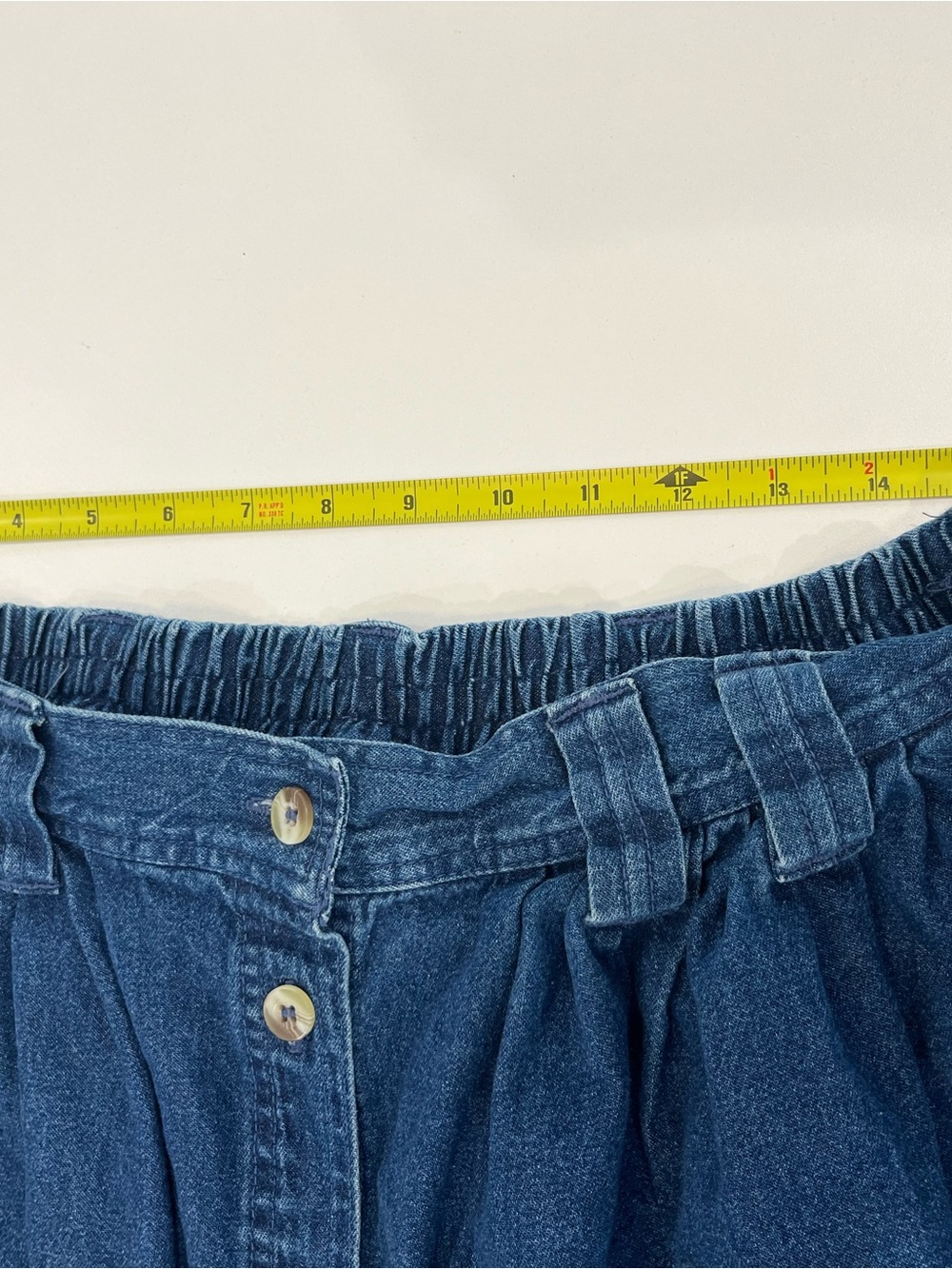 Vintage TY WEAR Classic Blue Button-Front Denim Midi Skirt - Picture 9 of 9